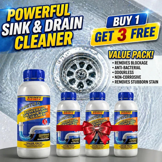 SANITIZO POWERFUL DRAIN & SINK CLEANER POWDER (PACK OF 4)