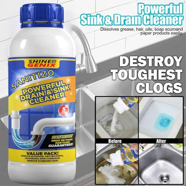 SANITIZO POWERFUL DRAIN & SINK CLEANER POWDER (PACK OF 4)