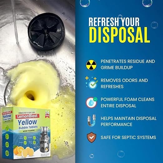 Foaming LemonBlast Yellow Bubble Tablets for Deep Cleaning(24 pcs)