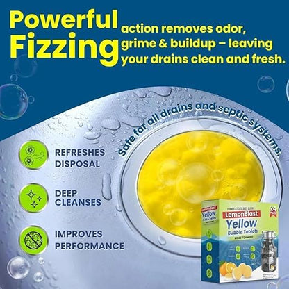 Foaming LemonBlast Yellow Bubble Tablets for Deep Cleaning(24 pcs)
